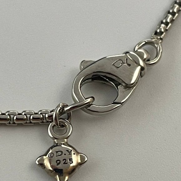 Authentic david yurman crossover pearl and diamonds pendant necklace - Picture 4 of 8